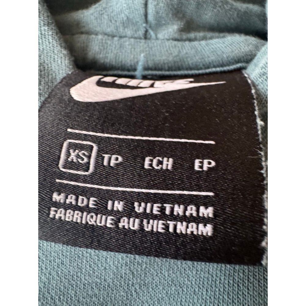 Nike Teal Floral Logo Cropped Hoodie Kid's XS - Picture 3 of 8